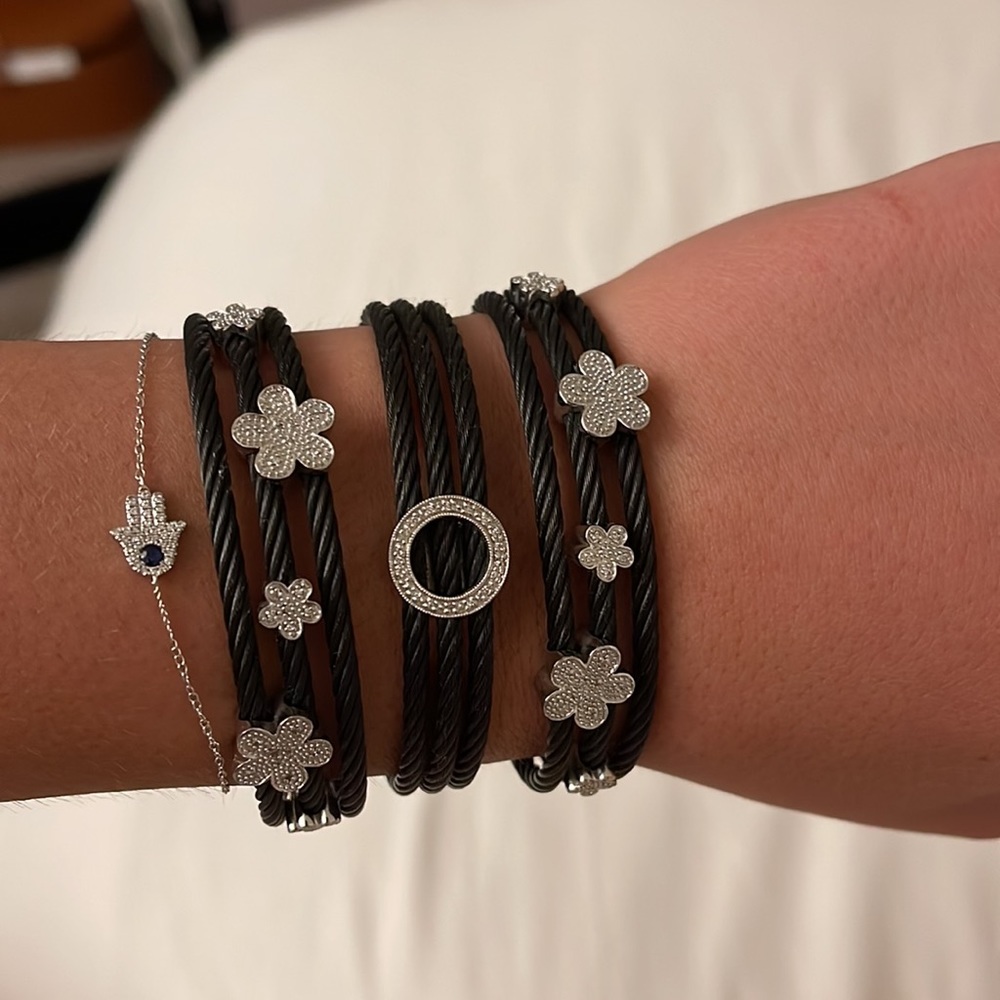 Three Gorgeous Diamond Stackable Cable Cuffs - image 3